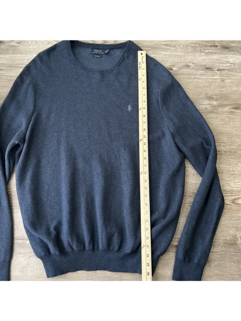 Polo Ralph Lauren Pima Cotton Sweater Mens 2XL Blue Heather Crewneck Pony Log0